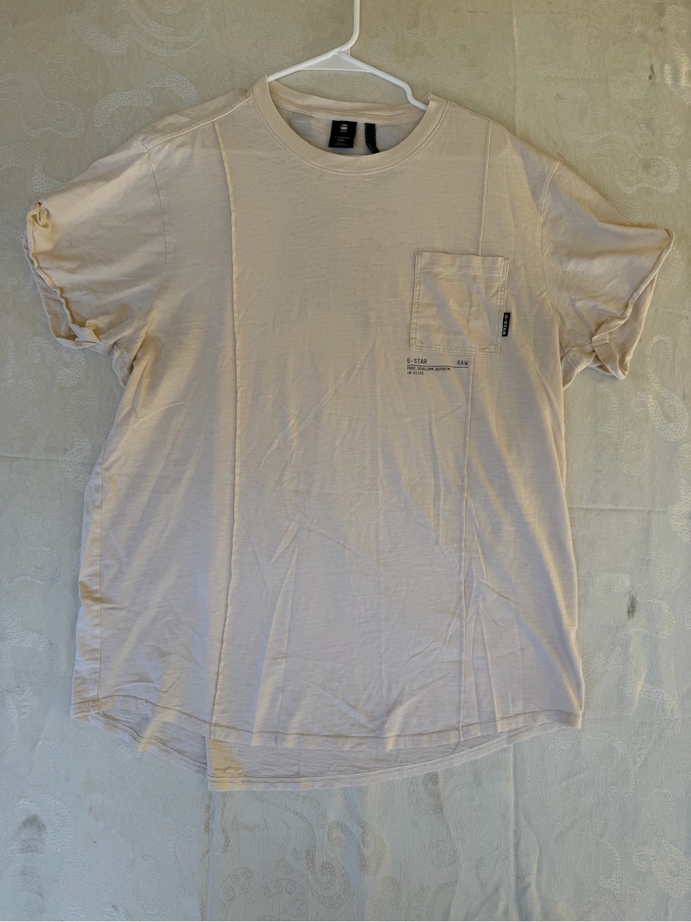 G-Star Short Sleeve Pocket Tee in Cream